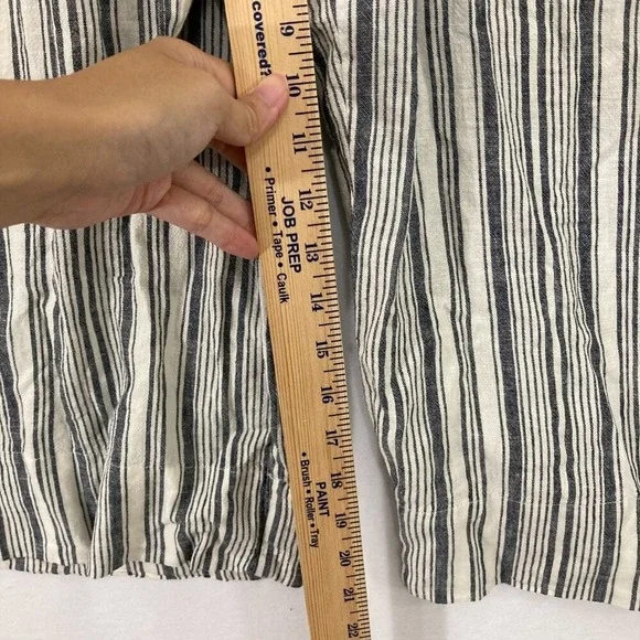 New Zac & Rachel size XXL‎ Wide Leg Striped Linen Blend Belted Cropped Pants - Picture 8 of 12